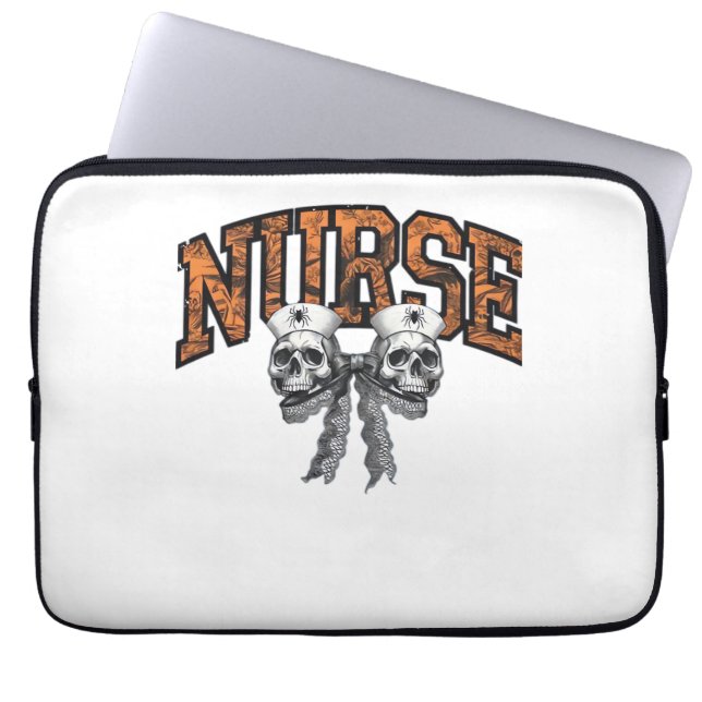 Halloween Nurse Coquette Bow Classic T-Shirt Laptop Fodral (Framsidan)