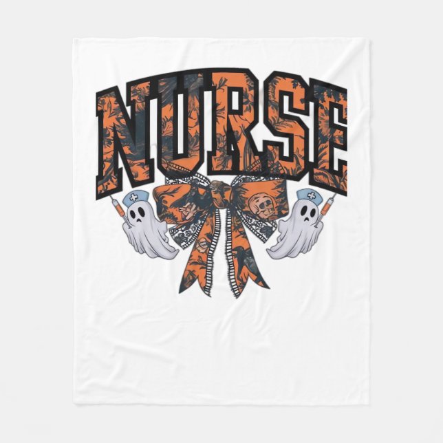 Halloween Nurse Coquette Bow Fall Classic T-Shirt Fleecefilt (Framsidan)
