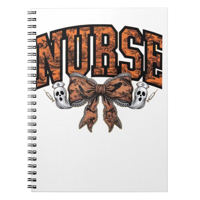 Halloween Nurse Coquette Bow Spooky Classic T-Shir Anteckningsbok (Framsidan)