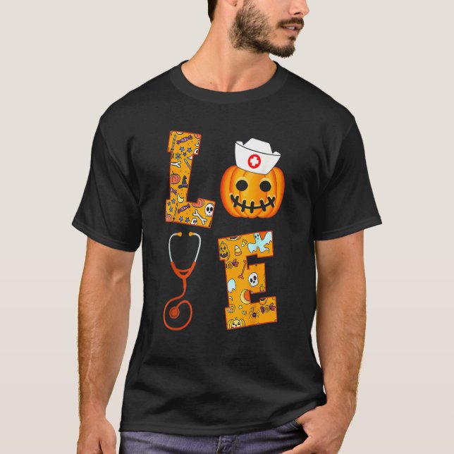 Halloween Nurse Cute Kärlek Nurse Halloween Nursin T Shirt (Framsida)