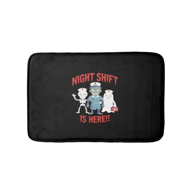 Halloween Nurse Funny Ghost Skeleton Zombie Essent Badrumsmatta (Framsidan)