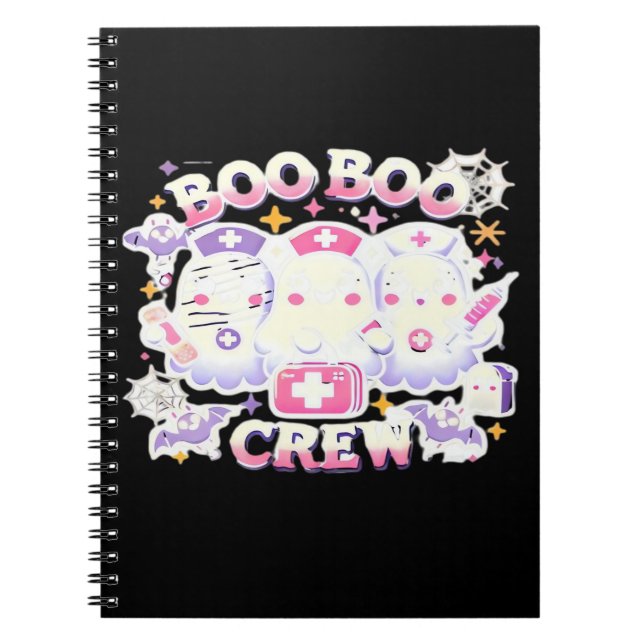 Halloween Nurse Ghost Squad Boo Crew Funny Spo Anteckningsbok (Framsidan)