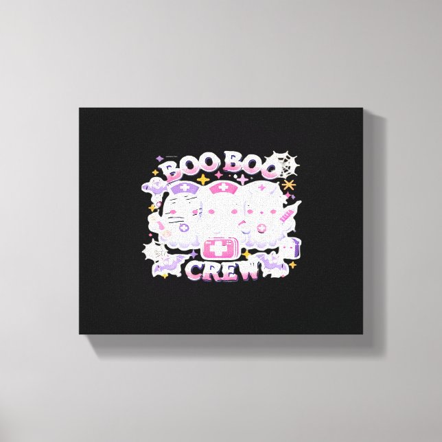 Halloween Nurse Ghost Squad Boo Crew Funny Spo Canvastryck (Framsida)