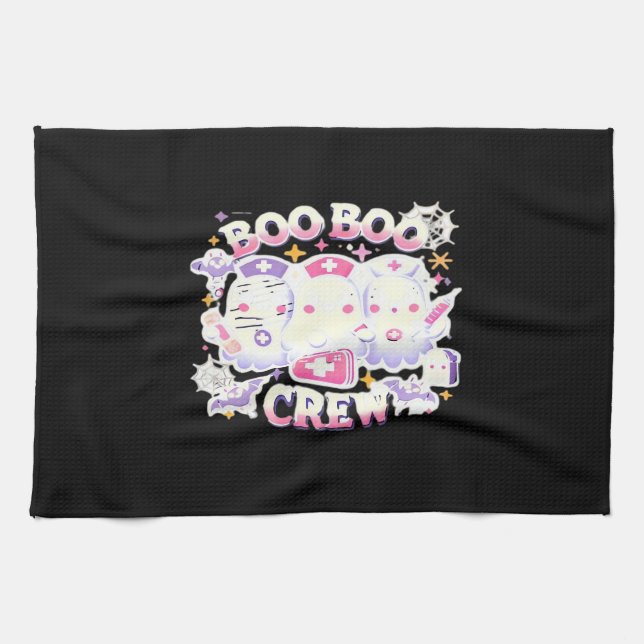 Halloween Nurse Ghost Squad Boo Crew Funny Spo Kökshandduk (Horisontell)