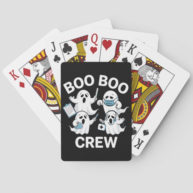 Halloween Nurse Gift Boo Crew Nurse Casinokort (Baksidan)