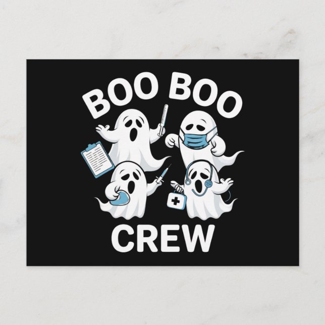 Halloween Nurse Gift Boo Crew Nurse Vykort (Framsida)