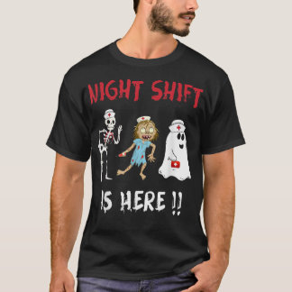 Halloween Nurse Nattskift är här Ghost Skeleton T Shirt
