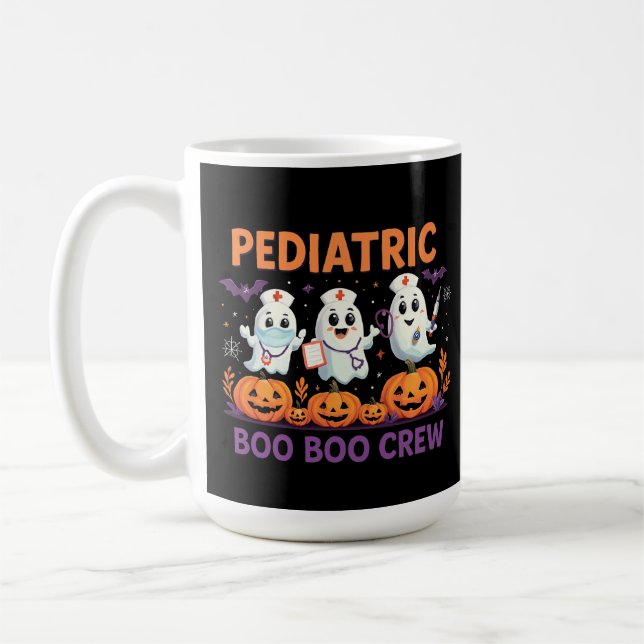 Halloween Nurse Pedionic Boo Crew Funny Spook Kaffemugg (Vänster)