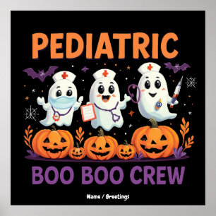 Halloween Nurse Pedionic Boo Crew Funny Spook Poster