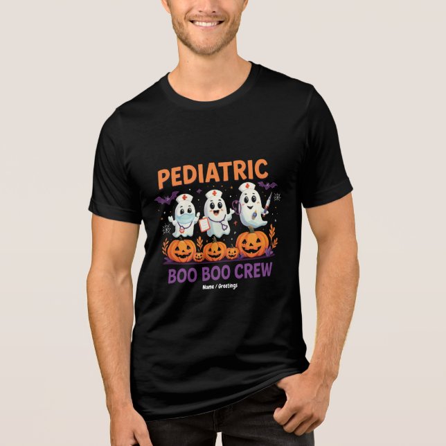 Halloween Nurse Pedionic Boo Crew Funny Spook T Shirt (Framsida)