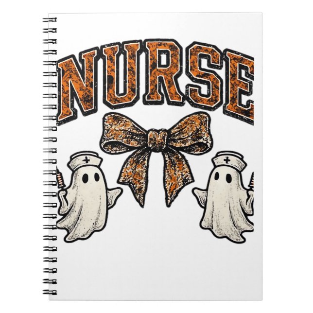 Halloween Nurse Scary Coquette Bow Classic T-Shirt Anteckningsbok (Framsidan)