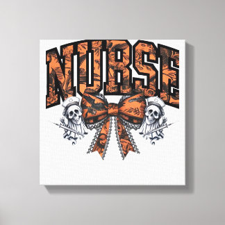 Halloween Nurse Scary Coquette Bow Classic T-Shirt Canvastryck