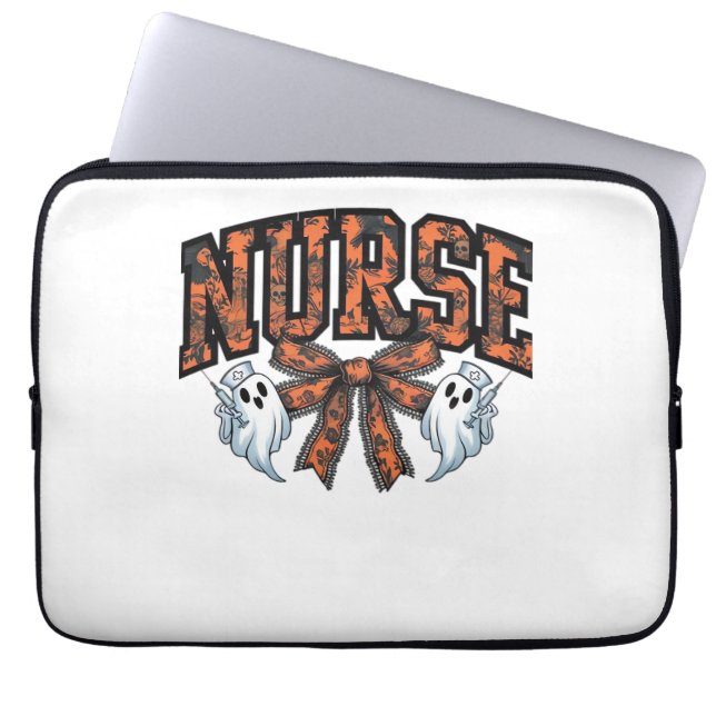Halloween Nurse Scary Coquette Bow Classic T-Shirt Laptop Fodral (Framsidan)