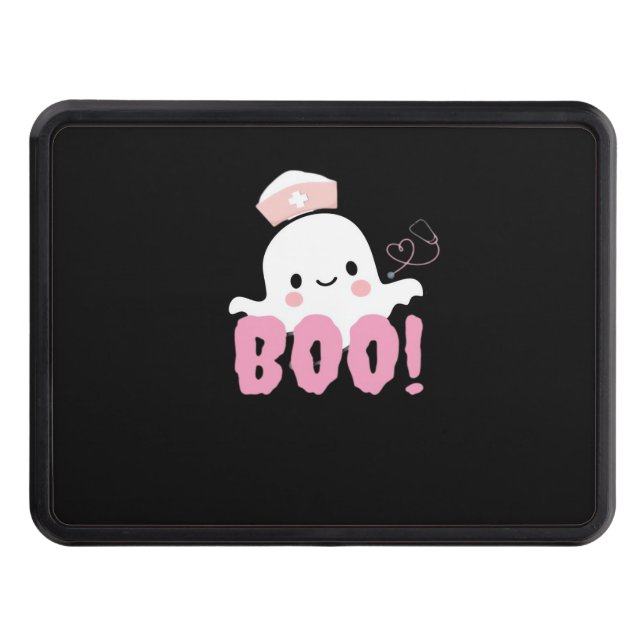 Halloween Nurse Shirts Women Boo! T-Shirt Ghost Nu Dragkroksskydd (Framsidan)