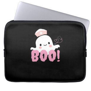 Halloween Nurse Shirts Women Boo! T-Shirt Ghost Nu Laptop Fodral