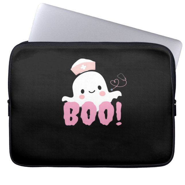 Halloween Nurse Shirts Women Boo! T-Shirt Ghost Nu Laptop Fodral (Framsidan)