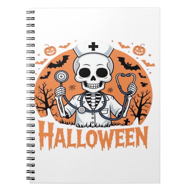 Halloween Nurse skeleton Essential T-Shirt_1 Anteckningsbok (Framsidan)