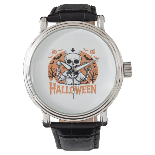Halloween Nurse skeleton Essential T-Shirt_1 Armbandsur (Framsida)
