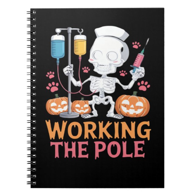 Halloween Nurse Skeleton Funny Joke Essential T-Sh Anteckningsbok (Framsidan)