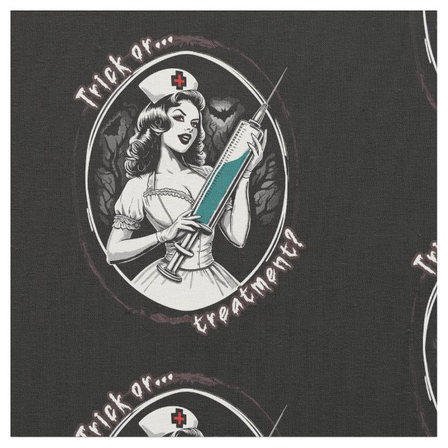 Halloween Nurse Tyg (Närbild)