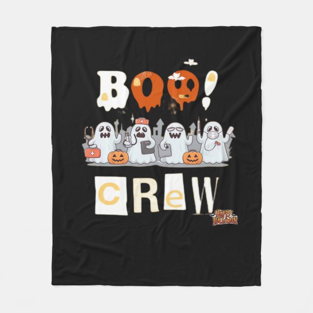 Halloween Nurses Boo Crew Classic T-Shirt Fleecefilt (Framsidan)
