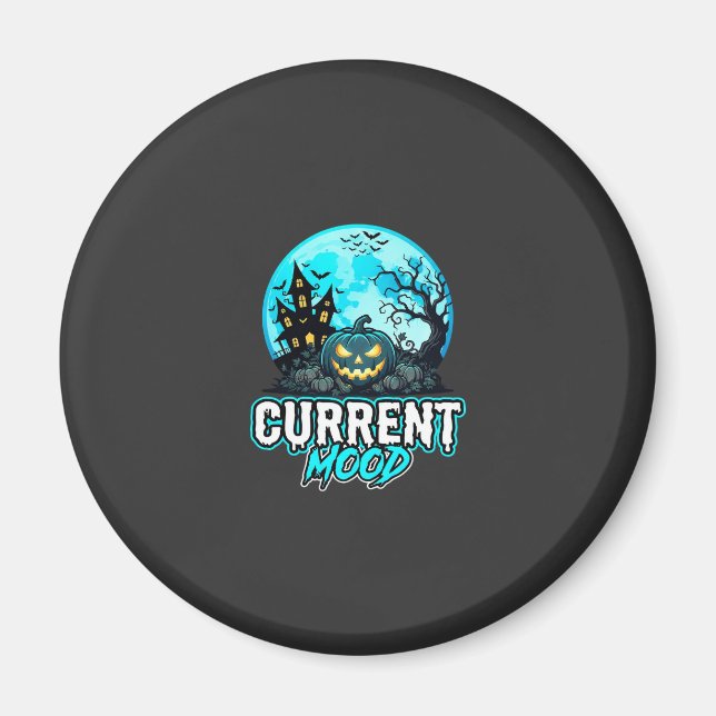 Halloween Nuvarande Humör Spöklik Pumpa Magnet (Framsidan)