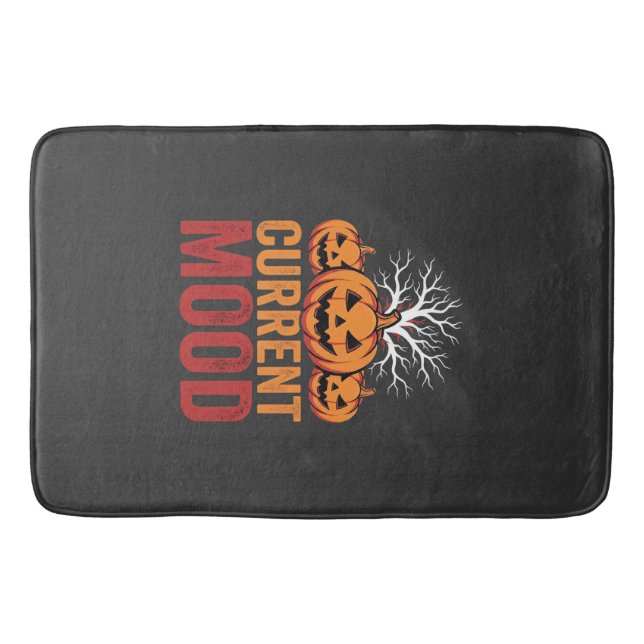 Halloween Nuvarande Stämning Pumpa Träd Design Badrumsmatta (Framsidan)