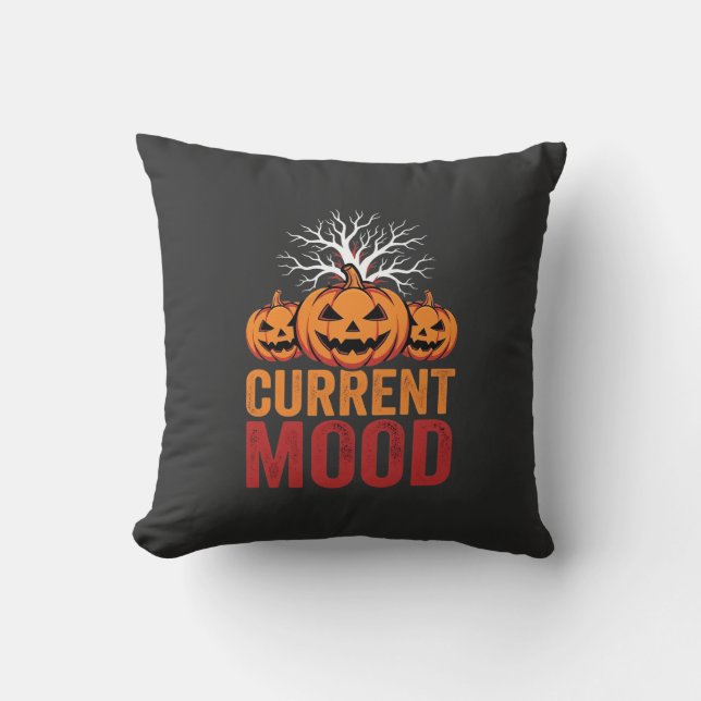Halloween Nuvarande Stämning Pumpa Träd Design Kudde (Framsida)