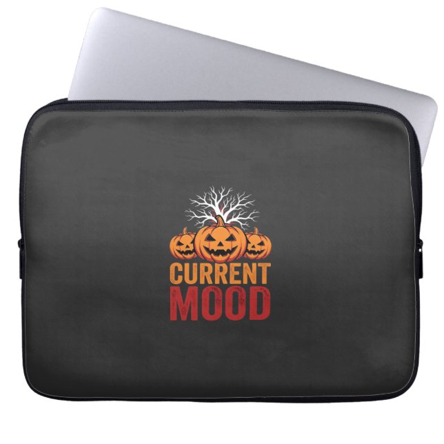 Halloween Nuvarande Stämning Pumpa Träd Design Laptop Fodral (Framsidan)