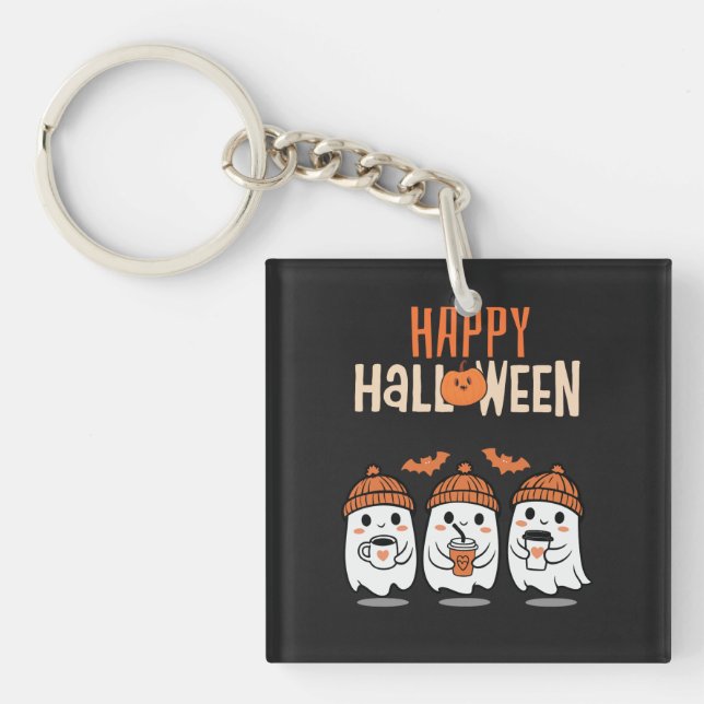 Halloween-nyckelring med spökpumpa (Framsidan)