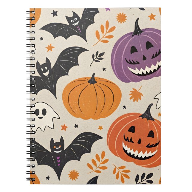 Halloween och hösten mönster anteckningsbok (Framsidan)
