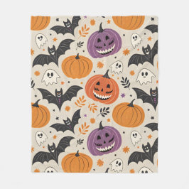 Halloween och hösten mönster fleecefilt