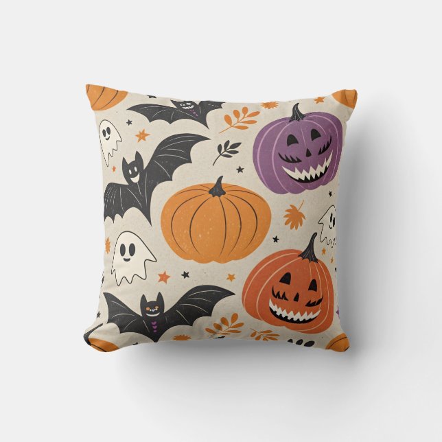 Halloween och hösten mönster kudde (Framsida)