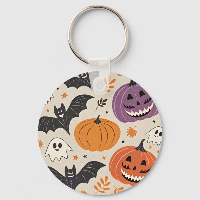 Halloween och hösten mönster nyckelring (Framsida)