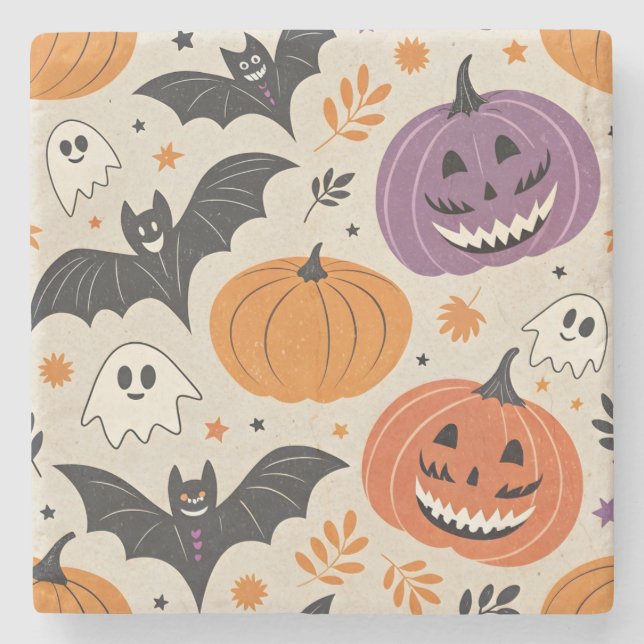 Halloween och hösten mönster stenunderlägg (Framsidan)