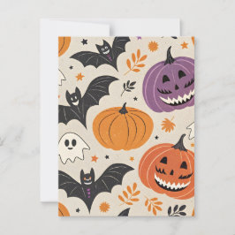 Halloween och hösten mönster vykort