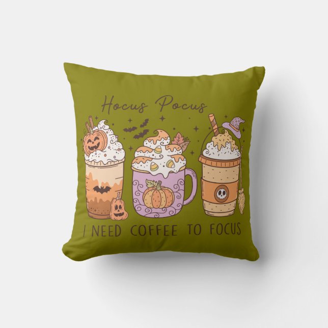 Halloween och kaffe kudde (Framsida)