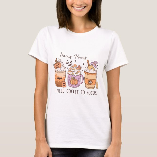 Halloween och kaffe t shirt (Framsida)