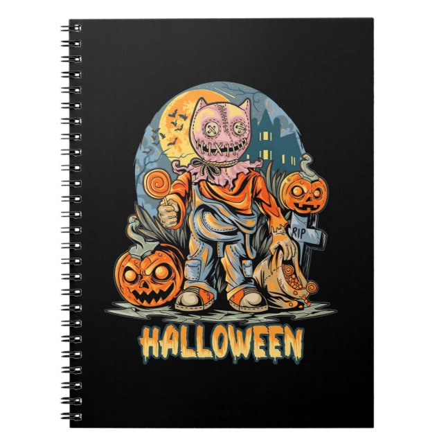 Halloween och katt anteckningsbok (Framsidan)