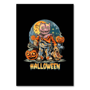 Halloween och katt bordsnummer
