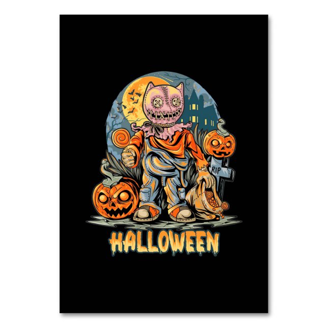 Halloween och katt bordsnummer (Framsidan)