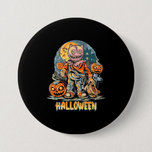 Halloween och katt knapp
