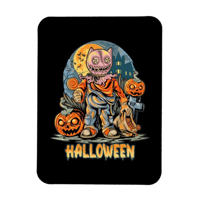 Halloween och katt magnet (Vertikal)