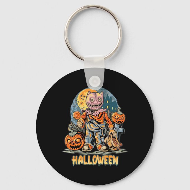Halloween och katt nyckelring (Framsida)