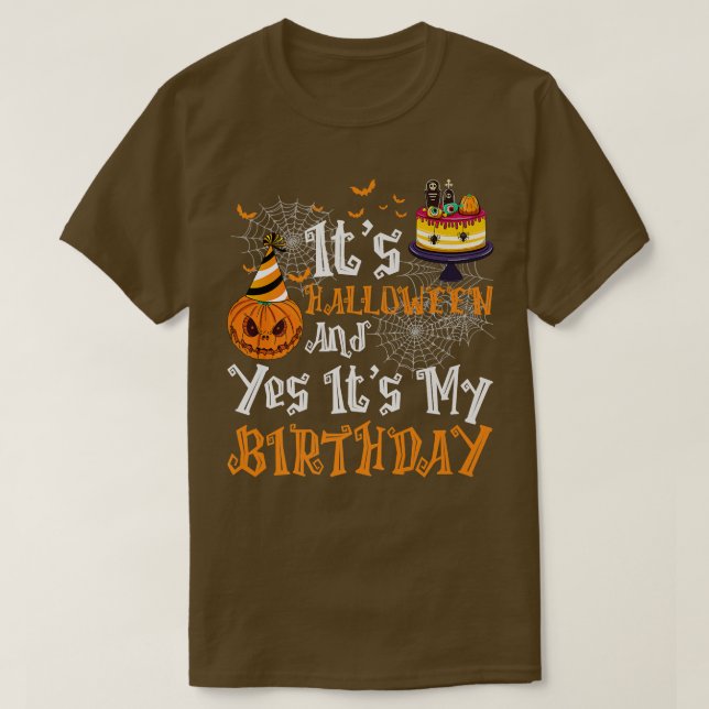 Halloween och min födelsedagsdräkt Funn. T Shirt (Design framsida)