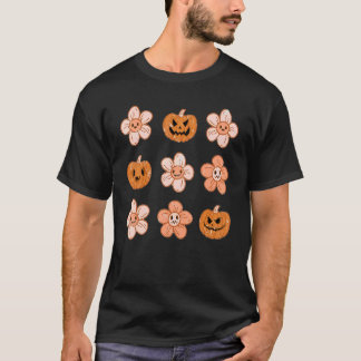 Halloween och Pumpkins Boho Retro Spooky T Shirt