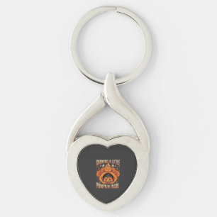Halloween Odlar en Liten Pumpa Inuti Graviditet Twisted Heart Silverfärgad Nyckelring