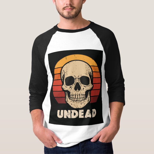 Halloween Odöda Skull T-shirt (Framsida)