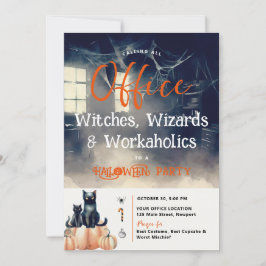 Halloween Office Party Business Corporate Cats Inbjudningar