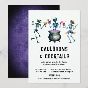Halloween Office Party Business Corporate Mixer Inbjudningar
